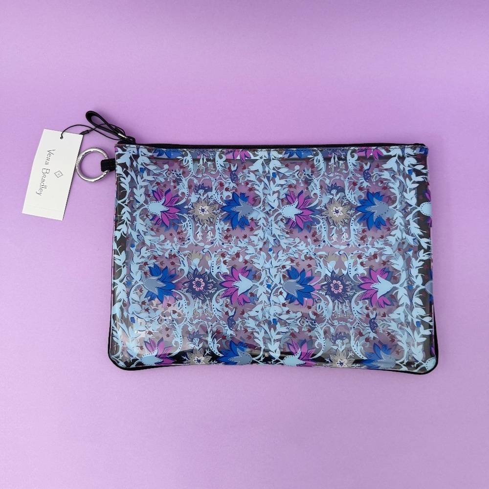 Vera Bradley Large Vinyl Travel Pouch "Bramble Vines"